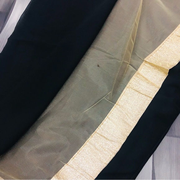 Black saree ethnic wear georgette net saree - Picture 7 of 8